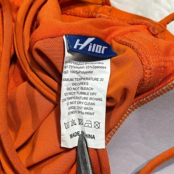 Hilor Macrame Back Shirred Halter One Piece Tummy Control Swimsuits Swimwear - Picture 8 of 12